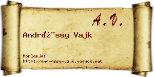 Andrássy Vajk névjegykártya