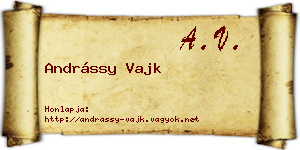 Andrássy Vajk névjegykártya